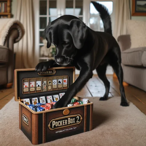 dog playing with Trixie Poker Box 2