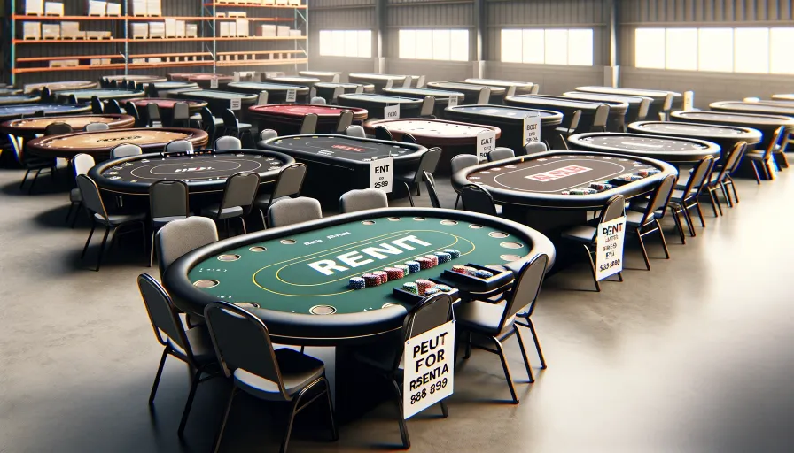 poker tables from rental services